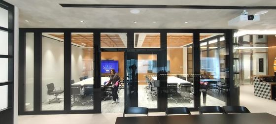 Harga bagus Desain Modern Gaya Lipat Separator Ruang Kantor dengan Aluminium Tempered Glass Material Permukaan on line
