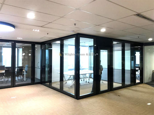 Modern 10mm Movable Glass Partition Walls Easy Installation Modular Glass Office Walls