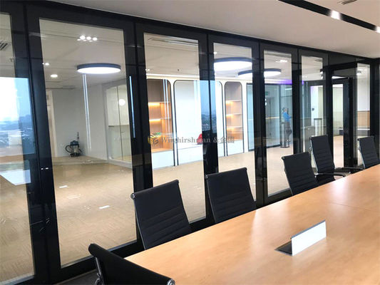 High Durability Clear Movable Glass Partition Walls Sound Insulation