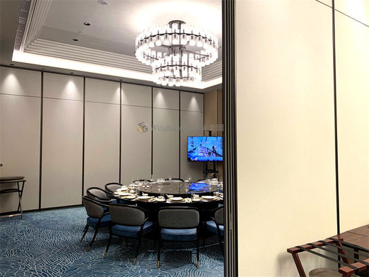 Customization Operable Partition Wall With Leather Fabric Wood Veneer Panel Surface