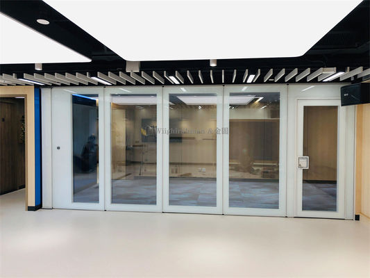 Modern Sleek Movable Glass Office Walls Customized Logo Or Design