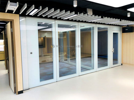Modern Sleek Movable Glass Office Walls Customized Logo Or Design