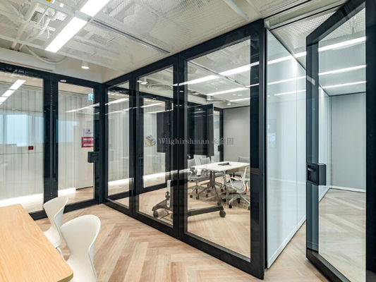 Sleek Aluminum Alloy Movable Glass Partition Wall For Hotels