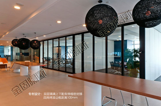 Class A Fire Rating Folding Partition Wall With Movable Track System And Aluminum Track With Roller