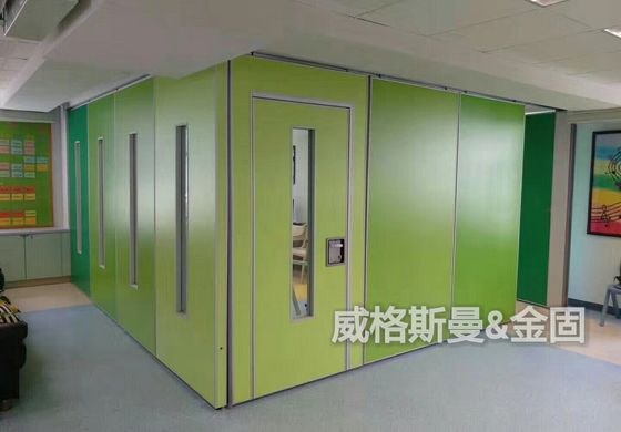 Class A Fire Rating Folding Partition Wall With Movable Track System And Aluminum Track With Roller