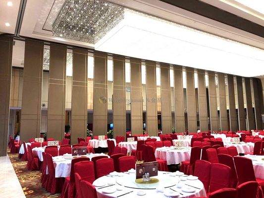 Conference Rooms Folding Partition Wall With Double Seal Rubber Top And Bottom Seal Class A Fire Rating