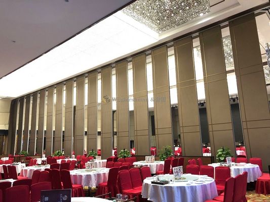 Conference Rooms Folding Partition Wall With Double Seal Rubber Top And Bottom Seal Class A Fire Rating