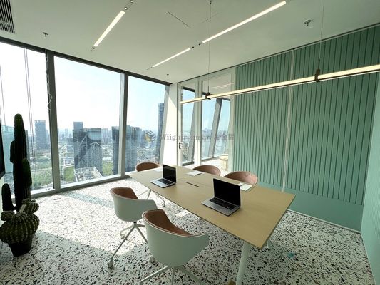 Aluminum Alloy Frame Office Partition Wall with Modern Design Tempered Glass Surface Material