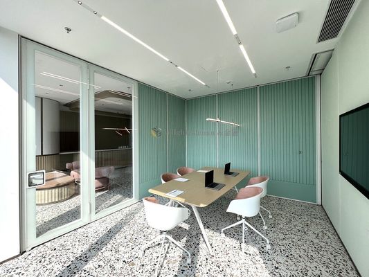 Aluminum Alloy Frame Office Partition Wall with Modern Design Tempered Glass Surface Material
