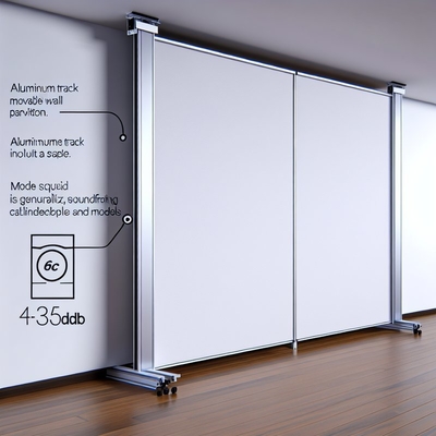 Aluminum Track and Soundproofing Up To 43-50dB Moveable Wall Partition for Needs