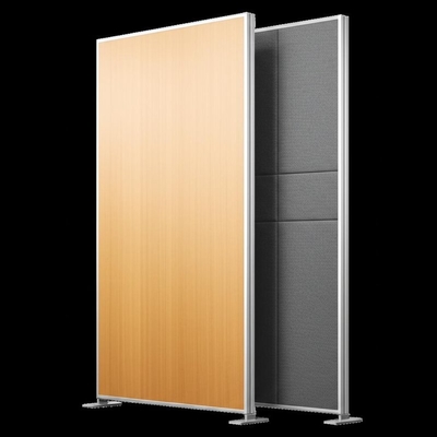Dividing Partition Wall Made with MDF Board Surface and Soundproof Fabric Panel Supported by Aluminum Frame