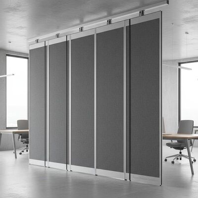 Harga bagus Kerangka aluminium dan panel kain kedap suara Pembagian dinding partisi Dengan sistem penyegelan magnetik atau mekanis Menyediakan solusi pembagian ruang on line