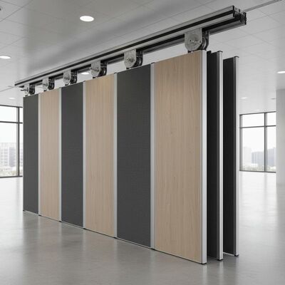 Mechanical Sealing System Operable Partition Wall Featuring Aluminum Frame and Soundproof Fabric Panel with Durable Melamine Panel Surface