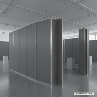 Magnetic Sealing System Operable Partition Wall MDF Board Surface Tailored for Exhibition Centers Easy Space Separation