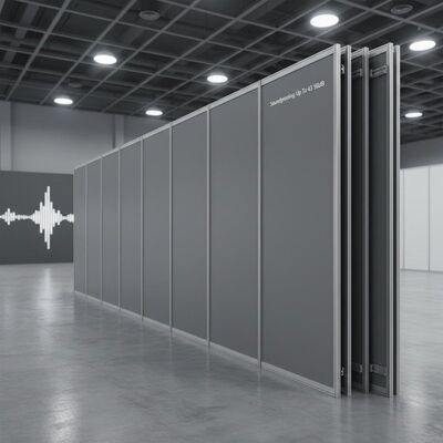 Soundproofing Up To 43 50dB Movable Partition Wall Featuring Telescopic Sleeve Panel Last Panel Closure for Exhibition Centers