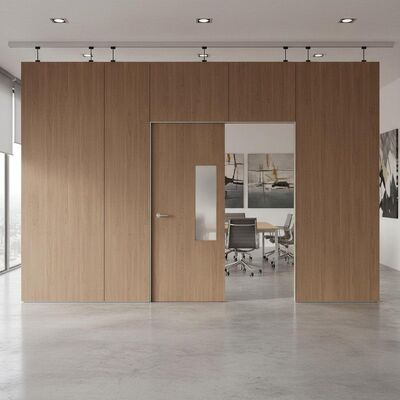 Acoustic Movable Partition Wall Featuring MDF Surface Custom Door Within Door Configurations Decided By Customer