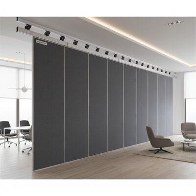 Buen precio Partícula de pared acústica móvil que incorpora una pista de aluminio con un sistema de rodillos que ofrece división de la sala y rendimiento acústico en línea
