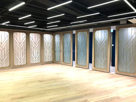 Foldable sound blocking partition system ideal for temporary sound barriers and space division in busy commercial interiors